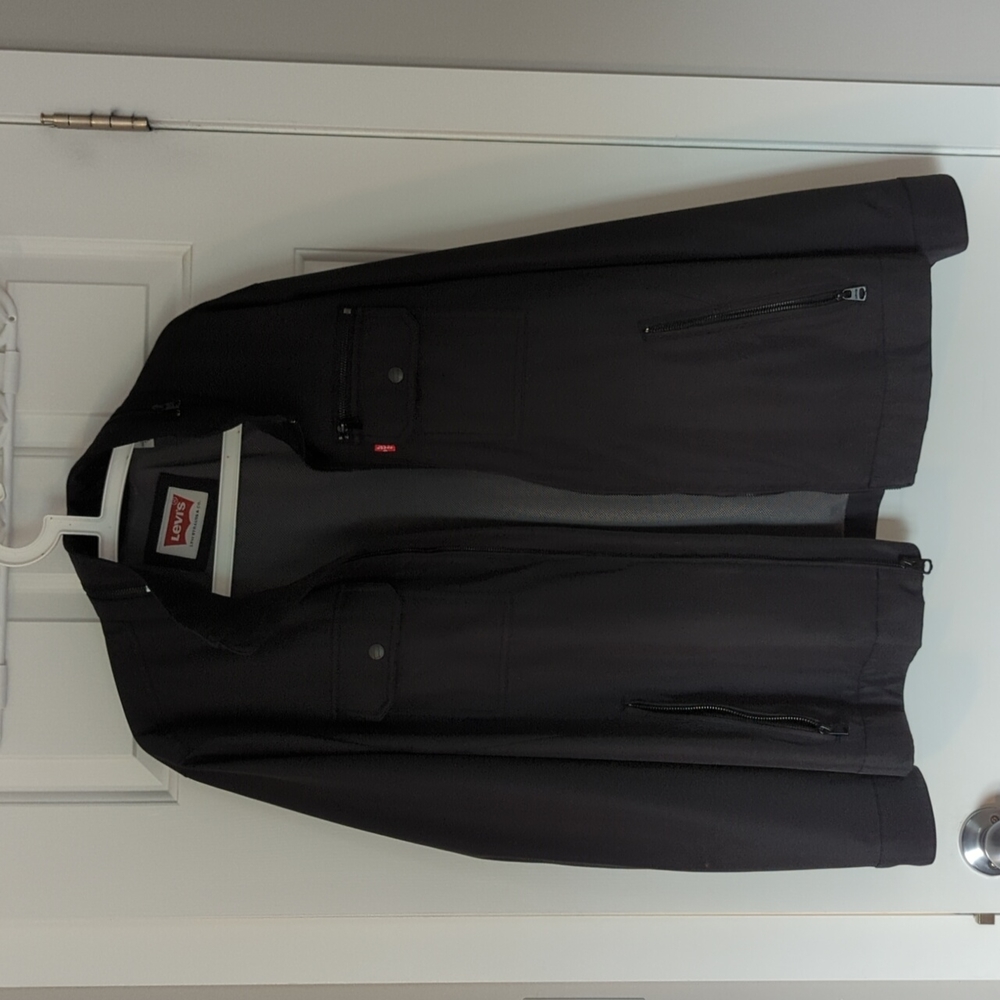 Levi's Men's Black Jacket - Casual Zip Front Coat